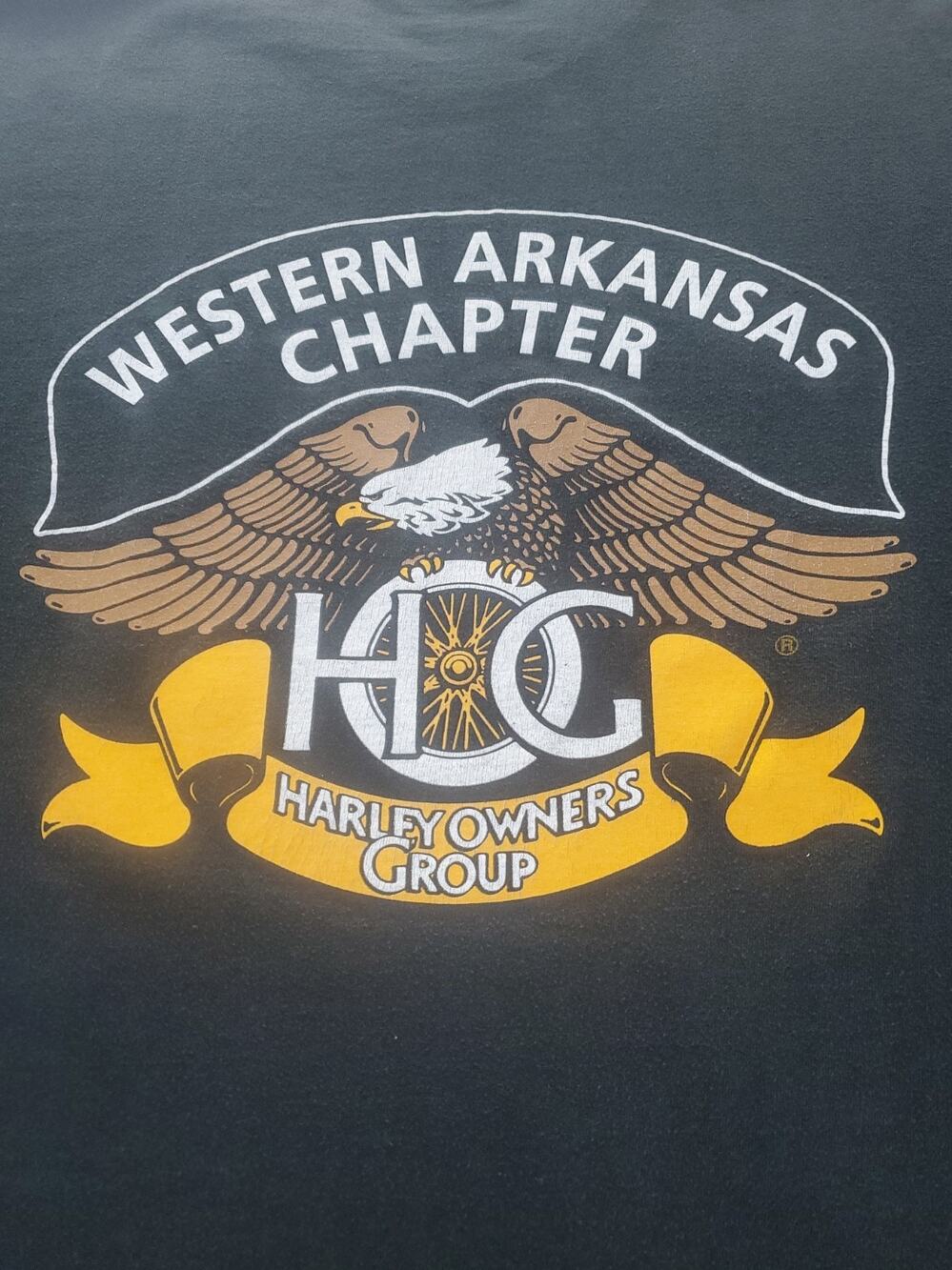 Harley Owners Group Western Arkansas Chapter XL Black Tshirt